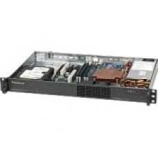 Supermicro SuperChasis SC510L-200B System Cabinet - Rack-mountable - Black - 1U - 1 x Bay - 2 x Fan(s) Installed - 1 x 200 W - Micro ATX Motherboard Supported - 2 x Fan(s) Supported - 1 x Internal 3.5" Bay CSE-510L-200B