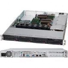 Supermicro SuperChassis SC815TQ-600UB System Cabinet - Rack-mountable - Black - 1U - 5 x Bay - 4 x Fan(s) Installed - 1 x 600 W - EATX Motherboard Supported - 36 lb - 4 x Fan(s) Supported - 1 x External 5.25" Bay - 4 x External 3.5" Bay - 4x Slo