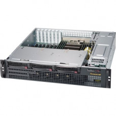 Supermicro SuperChassis 825MBTQC-R802LPB - Rack-mountable - Black - 2U - 3 x Bay - 4 x 1.57" x Fan(s) Installed - 2 x 800 W - Power Supply Installed - EE-ATX, EATX, ATX Motherboard Supported - 5 x Fan(s) Supported - 3 x External 3.5" Bay - 7x Sl