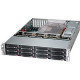 Supermicro SuperChassis 826BAC4-R1K23LPB - Rack-mountable - Black - 2U - 12 x Bay - 3 x 3.15" x Fan(s) Installed - 1200 W - Power Supply Installed - ATX, EATX, EE-ATX Motherboard Supported - 40 lb - 8 x Fan(s) Supported - 12 x External 3.5" Bay 