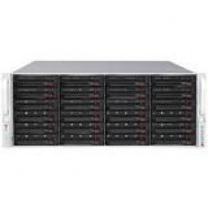 Supermicro SuperChassis 846BE1C-R1K28B (Black) - Rack-mountable - Black - 4U - 24 x Bay - 3 x 3.15" x Fan(s) Installed - 1280 W - Power Supply Installed - ATX, EATX, Micro ATX Motherboard Supported - 75 lb - 5 x Fan(s) Supported - 24 x External 3.5&q