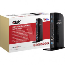 Club 3d USB 3.0 Dual Display 4K 60Hz Docking Station - for Notebook/Tablet PC - USB 3.0 Type B - 7 x USB Ports - 7 x USB 3.0 - Network (RJ-45) - DisplayPort - Audio Line In - Audio Line Out - Microphone - Wired CSV-1460