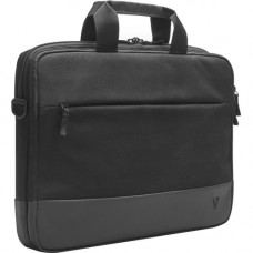 V7 Professional CTP14-ECO-BLK Carrying Case (Briefcase) for 14" to 14.1" Notebook - Black - Water Resistant Bottom - 210D Polyester Lining, Plastic Zipper Pull, 600D Polyester - Checkpoint Friendly - Shoulder Strap, Trolley Strap, Handle CTP14-E