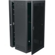 Middle Atlantic Products CWR Series Rack, CWR-26-32PD - 19" 26U Wide x 30" Deep Wall Mountable for Patch Panel - Black Powder Coat - Steel, Plexiglass CWR-26-32PD