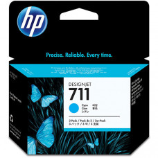 HP 711 (CZ134A) 3-Pack Cyan Original Ink Cartridges (3 x 29 ml) - TAA Compliance CZ134A