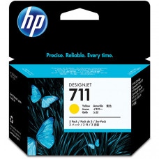 HP 711 (CZ136A) 3-Pack Yellow Original Ink Cartridges (3 x 29 ml) - REACH, TAA Compliance CZ136A