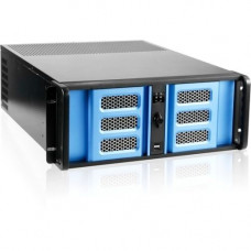 iStarUSA 4U Compact Stylish Rackmount Chassis with 500W Redundant Power Supply - Rack-mountable - Black, Blue - SECC, Zinc-coated Steel, Aluminum Alloy - 4U - 7 x Bay - 2 x 4.72", 3.15" x Fan(s) Installed - 500 W - Power Supply Installed - ATX, 