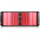 iStarUSA D Storm D-400SEA-RD-RAIL24 Server Case with Red SEA Bezel - Rack-mountable - Red, Black - Aluminum Alloy, SECC, Zinc-coated Steel - 4U - 7 x Bay - 2 x 3.15", 4.72" x Fan(s) Installed - 0 - ATX, Micro ATX Motherboard Supported - 3 x Fan(