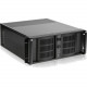 iStarUSA 4U Compact Stylish Rackmount Chassis with 1000W Redundant Power Supply - Rack-mountable - Black - Aluminum Alloy, SECC, Zinc-coated Steel - 4U - 10 x Bay - 1 x 3.15" x Fan(s) Installed - 1000 W - Power Supply Installed - ATX, Micro ATX Mothe