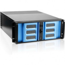 iStarUSA 4U Compact Stylish Rackmount Chassis with 500W Redundant Power Supply - Rack-mountable - Black, Blue - SECC, Zinc-coated Steel, Aluminum Alloy - 4U - 10 x Bay - 1 x 3.15" x Fan(s) Installed - 500 W - Power Supply Installed - ATX, Micro ATX M