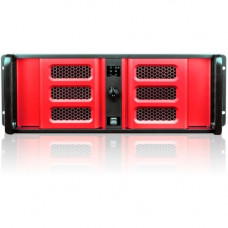 iStarUSA 4U Compact Stylish Rackmount Chassis with 8" Touch Screen LCD - Rack-mountable - Black, Red - Aluminum, Zinc-coated Steel - 4U - 4 x Bay - 1 x Fan(s) Installed - ATX, Micro ATX Motherboard Supported - 2 x Fan(s) Supported - 3 x External 5.25