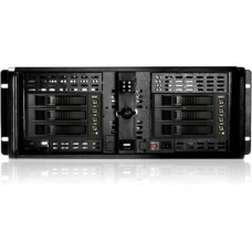 iStarUSA 4U Compact Stylish 6x3.5" Hotswap Server Chassis - Rack-mountable - Black - Zinc-coated Steel - 4U - 6 x Bay - 1 x 3.15" x Fan(s) Installed - ATX, &micro;ATX Motherboard Supported - 2 x Fan(s) Supported - 2 x External 5.25" Bay