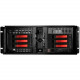 iStarUSA 4U Compact Stylish 6x3.5" Hotswap Server Chassis - Rack-mountable - Black, Red - Zinc-coated Steel - 4U - 12 x Bay - 1 x 3.15" x Fan(s) Installed - ATX, &micro;ATX Motherboard Supported - 2 x Fan(s) Supported - 2 x External 5.25&quo