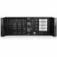 iStarUSA 4U Compact Stylish 4x3.5" Trayless Hotswap Rackmount Chassis - Rack-mountable - Black, Silver, Black - Plastic, Zinc-coated Steel - 4U - 10 x Bay - 1 x Fan(s) Installed - ATX, Micro ATX Motherboard Supported - 2 x Fan(s) Supported - 4 x Exte