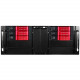 iStarUSA D Storm D-410-DE6 System Cabinet - Rack-mountable - Black, Red - Zinc-coated Steel - 4U - 6 x Bay - 2 x Fan(s) Installed - EATX, ATX, Micro ATX Motherboard Supported - 2 x Fan(s) Supported - 6 x External 3.5" Bay - 7x Slot(s) - 1 x USB(s) - 