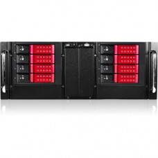 iStarUSA D Storm D-410-DE8 System Cabinet - Rack-mountable - Black, Red - Zinc-coated Steel - 4U - 8 x Bay - 2 x Fan(s) Installed - ATX, EATX, Micro ATX Motherboard Supported - 2 x Fan(s) Supported - 8 x External 3.5" Bay - 7x Slot(s) - 1 x USB(s) - 