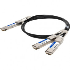 AddOn Twinaxial Network Cable - 6.56 ft Twinaxial Network Cable for Network Device, Transceiver, Switch, Server, Router - First End: 1 x QSFP-DD Male Network - Second End: 2 x QSFP56 Male Network - 400 Gbit/s - Shielding - VW-1 - 28 AWG - 1 - TAA Complian