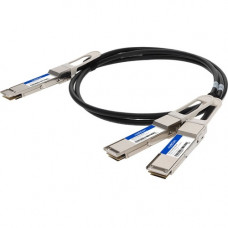 AddOn Twinaxial Network Cable - 6.56 ft Twinaxial Network Cable for Network Device, Transceiver, Server, Switch, Router - First End: 1 x QSFP-DD Network - Second End: 2 x QSFP56 Network - 400 Gbit/s - Shielding - VW-1 - 28 AWG - 1 - TAA Compliant - TAA Co