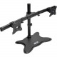 Tripp Lite Dual-Monitor TV Desktop Display Mount Stand Full Motion 13"- 27" - Up to 27" Screen Support - 52 lb Load Capacity - 46" Height x 80.5" Width x 25.4" Depth - Desktop - Steel - Black - TAA Compliance DDR1327SDD