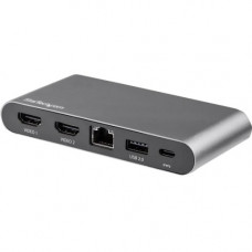 Startech.Com USB C Dock - 4K Dual Monitor HDMI USB-C Docking Station - 100W Power Delivery Passthrough, GbE, 2x USB-A - Multiport Adapter - Mini USB C docking station - Multiport adapter w/ dual monitor 4K HDMI video display/2 USB Type-A/GbE/100W Power De