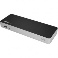 Startech.Com USB C Dock - 4K Dual Monitor HDMI & DisplayPort USB Type-C Docking Station - 60W Power Delivery, SD, 4-port USB 3.0 Hub, GbE - USB-C docking station w/ dual monitor 4K 30Hz HDMI + DisplayPort/4x USB-A/GbE/Audio - SD/SDXC Slot - Incl 3.3ft