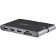 Startech.Com USB C Multiport Adapter - USB Type-C Mini Dock with HDMI 4K or VGA Video - 100W PD Passthrough, 3x USB 3.0, GbE, SD & MicroSD - USB-C Multiport adapter with 4K 30Hz HDMI or 1080p VGA video/3x USB-A 3.0 (support BC 1.2 1.5A fast-charge)/SD