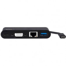 Startech.Com USB C Multiport Adapter - Mini USB-C Dock w/ VGA Video - 60W Power Delivery Passthrough - USB Type-A 5Gbps - Gigabit Ethernet - USB-C Multiport adapter with 1080p VGA video/GbE/USB Type-A (USB 3.0 5Gbps & BC 1.2 1.5A fast charge)/60W Powe