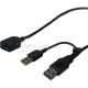 Datalocker USB 3.0 Y Cable Extender - 1.33 ft USB Data Transfer Cable for Hard Drive - First End: 1 x Type A Female USB - Second End: 2 x Type A Male USB - Extension Cable DL3EXT-YCABLE50