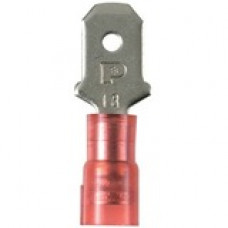 Panduit Terminal Connector - 100 Pack - 1 x Quick Disconnect - Red - TAA Compliance DNF18-250M-C