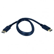 Qvs 3ft DisplayPort Digital A/V Cable with Latches - 3 ft DisplayPort A/V Cable for Audio/Video Device, TV, LCD TV, Monitor - First End: 1 x DisplayPort Male Digital Audio/Video - Second End: 1 x DisplayPort Male Digital Audio/Video - Shielding - Matte Bl