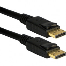 Qvs 25ft DisplayPort Digital A/V Cable with Latches - 25 ft DisplayPort A/V Cable for Audio/Video Device, TV, LCD TV, Monitor - First End: 1 x DisplayPort Male Digital Audio/Video - Second End: 1 x DisplayPort Male Digital Audio/Video - Shielding - Nickel