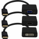 AddOn 3-Piece Bundle of 8in DisplayPort Male to DVI, HDMI, and VGA Female Black Adapter Cables - 100% compatible and guaranteed to work - TAA Compliance DP2VGA-HDMI-DVI-B