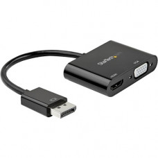 Startech.Com DisplayPort to HDMI VGA Adapter - 4K 60Hz - Mac & Windows - DP to HDMI VGA Monitor Adapter - Male to Female (DP2VGAHD20) - 2-in-1 DisplayPort to HDMI VGA adapter maximizes your laptop&#39;&#39;s?video?compatibility - DP to HDMI VG