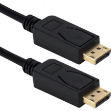 Qvs 15ft DisplayPort 1.4 UltraHD 8K Black Cable with Latches - 15 ft DisplayPort A/V Cable for Audio/Video Device, Projector, Monitor - First End: 1 x 20-pin DisplayPort Male Digital Audio/Video - Second End: 1 x 20-pin DisplayPort Male Digital Audio/Vide