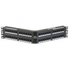 Panduit DP5e 48 Port Cat5e Network Patch Panel - 48 x RJ-45 - 48 Port(s) - 48 x RJ-45 - 48 x RJ-11 - 2U High - 19" Wide - Rack-mountable - TAA Compliance DPA485E88TGY