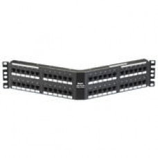 Panduit 48 Port Cat6 Angled Network Patch Panel - 48 x RJ-45 - 48 Port(s) - 48 x RJ-45 - 48 x RJ-11 - 2U High - 19" Wide - TAA Compliance DPA48688TGY