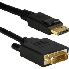 Qvs 10ft DisplayPort to DVI Digital Video Cable - 10 ft DisplayPort/DVI Video Cable for Video Device, TV, Plasma, Monitor - First End: 1 x DisplayPort Male Digital Audio/Video - Second End: 1 x DVI Male Video - Supports up to 1920 x 1200 - Black DPDVI-10