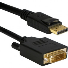 Qvs 15ft DisplayPort to DVI Digital Video Cable - 15 ft DisplayPort/DVI Video Cable for Video Device, TV, Plasma, Monitor - First End: 1 x DisplayPort Male Digital Audio/Video - Second End: 1 x DVI Male Video - Supports up to 1920 x 1200 - Black DPDVI-15