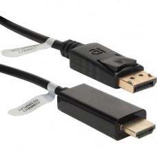 Qvs 6ft DisplayPort to HDMI Digital A/V Cable - 6 ft DisplayPort/HDMI A/V Cable for Projector, Monitor, Audio/Video Device, HDTV - First End: 1 x DisplayPort Male Digital Audio/Video - Second End: 1 x HDMI Male Digital Audio/Video - Supports up to 1920 x 