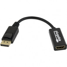 Plugable Monitor Adapter - DisplayPort to HDMI (4K @ 30Hz) - DisplayPort/HDMI A/V Cable for Monitor, Desktop Computer, TV, Tablet PC, Notebook, PC, Projector, Audio/Video Device - First End: 1 x DisplayPort Male Digital Audio/Video - Second End: 1 x HDMI 