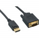 ENET DisplayPort Male to VGA Male Active Cable 10FT 28 AWG Black - 10 ft DisplayPort/VGA Video Cable for Video Device - First End: 1 x DisplayPort Male Digital Video - Second End: 1 x 15-pin HD-15 Male VGA - 28 AWG - Black DPM-VGAM-10F