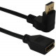 Qvs 0.5ft Down-Angle DisplayPort Male to Female UltraHD 4K Flex Adaptor - 6" DisplayPort A/V Cable for Audio/Video Device, Computer, Monitor, Projector, Switch - First End: 1 x DisplayPort Male Digital Audio/Video - Second End: 1 x DisplayPort Female