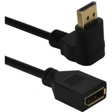 Qvs 0.5ft Up-Angle DisplayPort Male to Female UltraHD 4K Flex Adaptor - 6" DisplayPort A/V Cable for Audio/Video Device, Computer, Monitor, Projector, Switch - First End: 1 x DisplayPort Male Digital Audio/Video - Second End: 1 x DisplayPort Female D