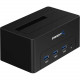 Sabrent DS-U301 Drive Dock SATA/600 - USB 3.0 Host Interface External - Black - Hot Swappable Bays - 1 x HDD Supported - 1 x SSD Supported - 1 x 3.5" Bay - 1 x 2.5" Bay - Plastic DS-U301