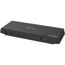 Sabrent USB Type-C Dual 4K Universal Docking Station with USB C Power Delivery (DS-WSPD) - for Computer - 60 W - USB Type C - 4 x USB 3.0 - Network (RJ-45) - HDMI - DisplayPort - Audio Line Out - Microphone - Wired DS-WSPD