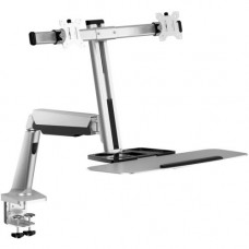 V7 DW1SSGSD-1N Desk Mount for Monitor, Keyboard, Mouse - 27" Screen Support - 13.23 lb Load Capacity - Silver DW1SSGSD-1N