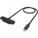 Sabrent USB 3.1 Type C to SSD / 2.5-Inch SATA Hard Drive Adapter [Optimized For SSD] - SATA/USB Data Transfer Cable for Hard Drive, Notebook, Desktop Computer - First End: 1 x Type C Male USB - Second End: 1 x SATA Male SATA - 1.25 GB/s - Black - 100 Pack