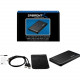 Sabrent EC-UST25 Drive Enclosure - USB 2.0 Host Interface External - Black - 1 x 2.5" Bay - Aluminum EC-UST25-PK50