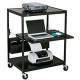 Bretford ECILS1-BK Large A/V Cart - Steel - Black - TAA Compliance ECILS1-BK