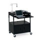 Bretford ECILS3FF-BK Adjustable Multipurpose Cart with Cabinet - Black - TAA Compliance ECILS3FF-BK